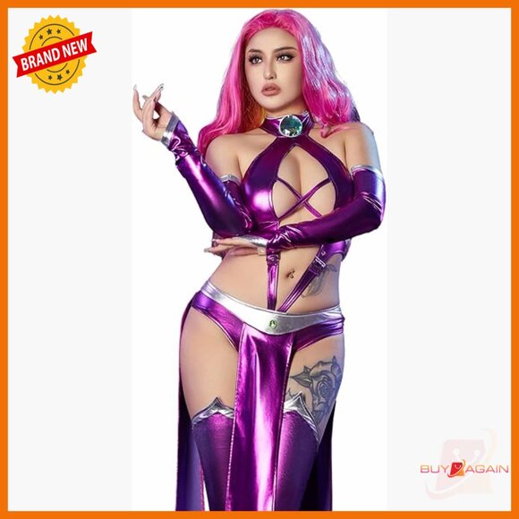 Spandex Halter Bodysuit with Gloves Stockings Skin-tight Fit for Cosplay Party